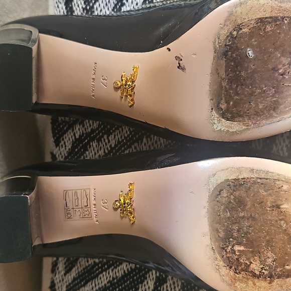 PRADA Women's Black Peep Toe Shoes - Picture 9 of 12